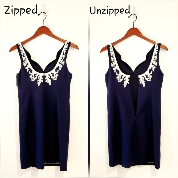 Lilly Pulitzer Gabby Shift Dress in True Navy NWT - Picture 4 of 8